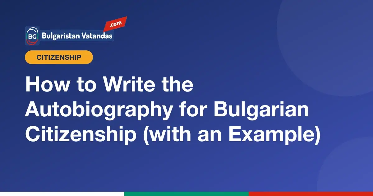 Example autobiography for a Bulgarian citizenship application