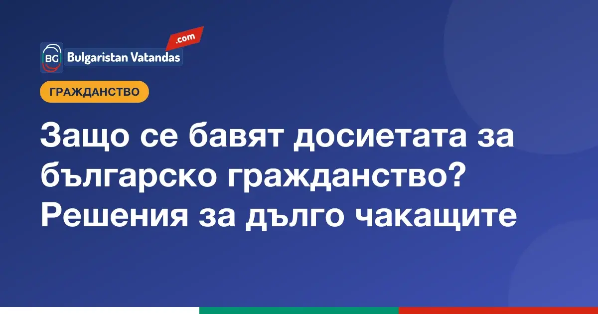 Причини за забавяне на досиетата за българско гражданство