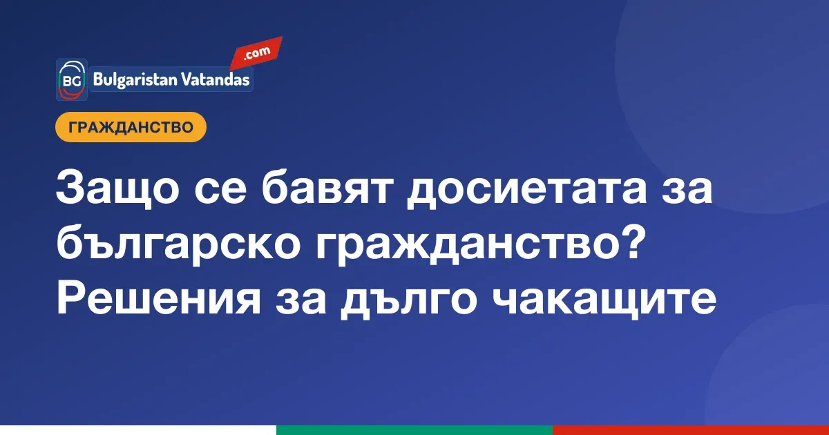 Причини за забавяне на досиетата за българско гражданство